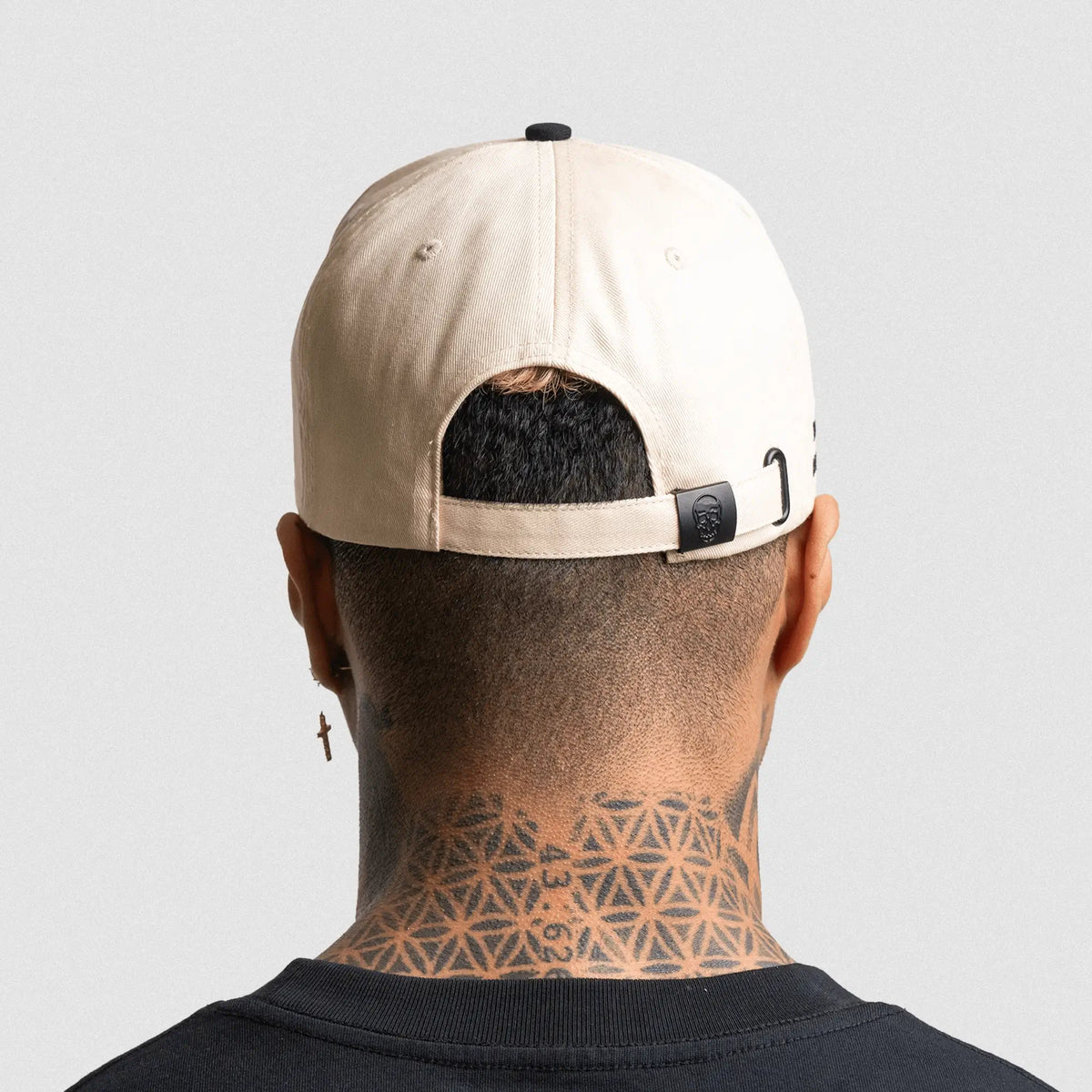 5-Panel Initial Hat - Cream/Black