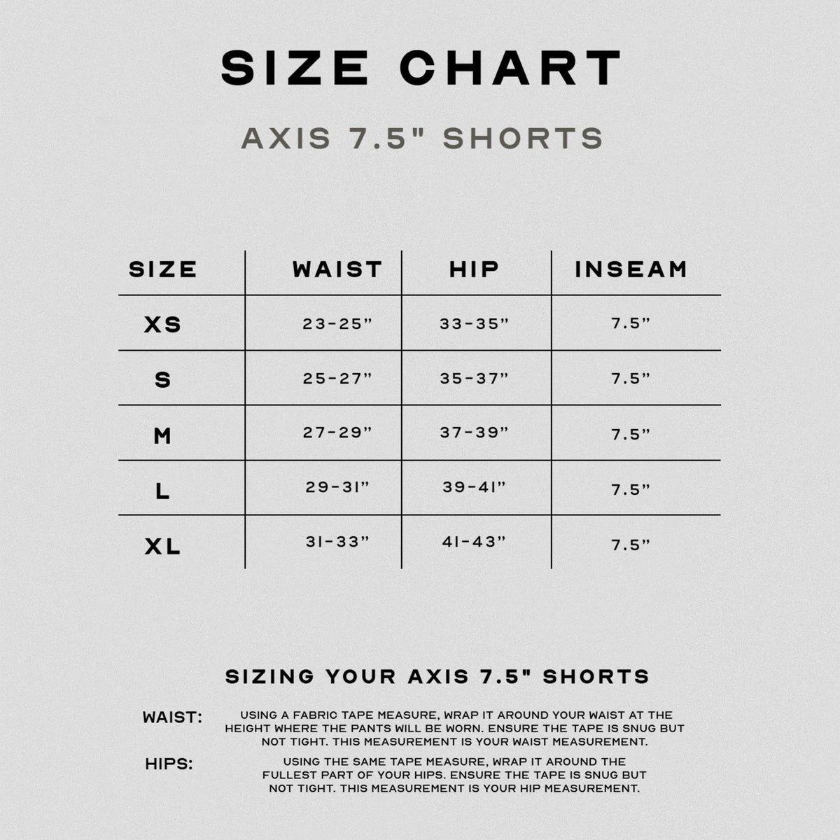 Axis 7.5" Shorts - Black