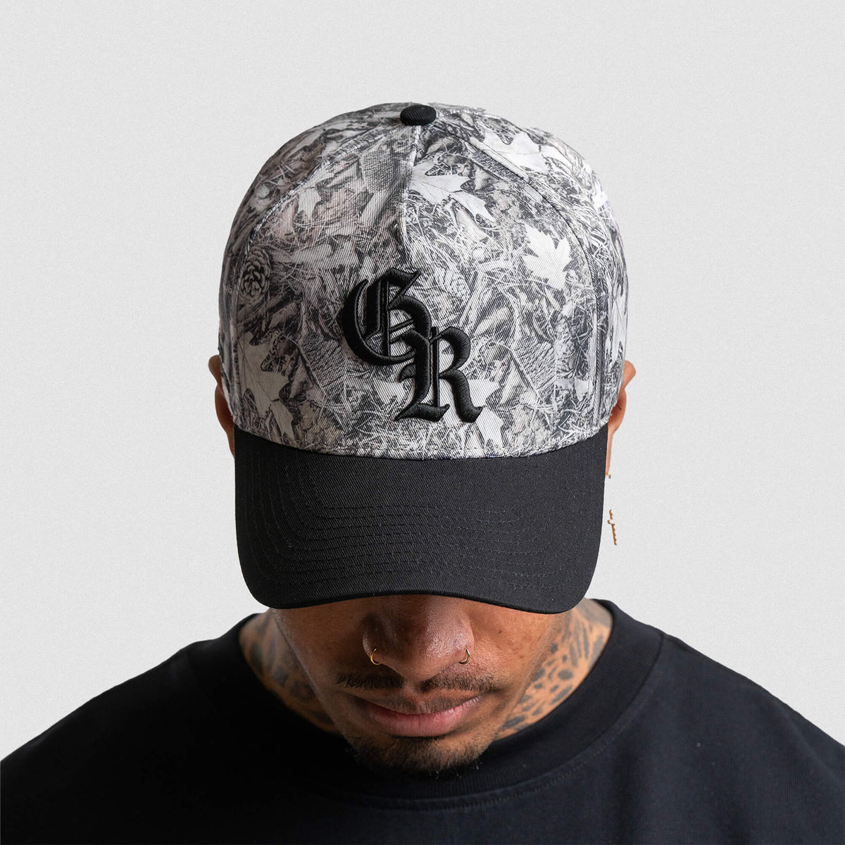 5-Panel Initial Hat - Camo/Black
