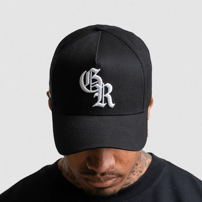 5-Panel Initial Hat - Black/White