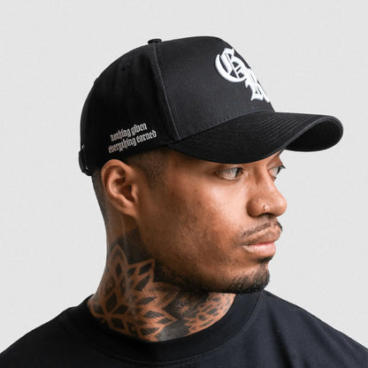 5-Panel Initial Hat - Black/White