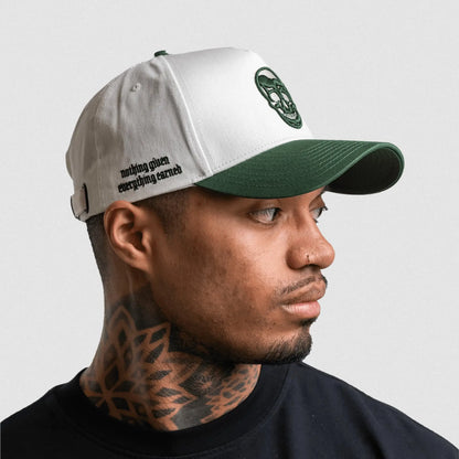 5-Panel Skull Hat - White/Green