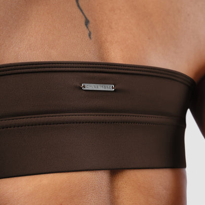 Axis Twisted Halter Bra - Brown