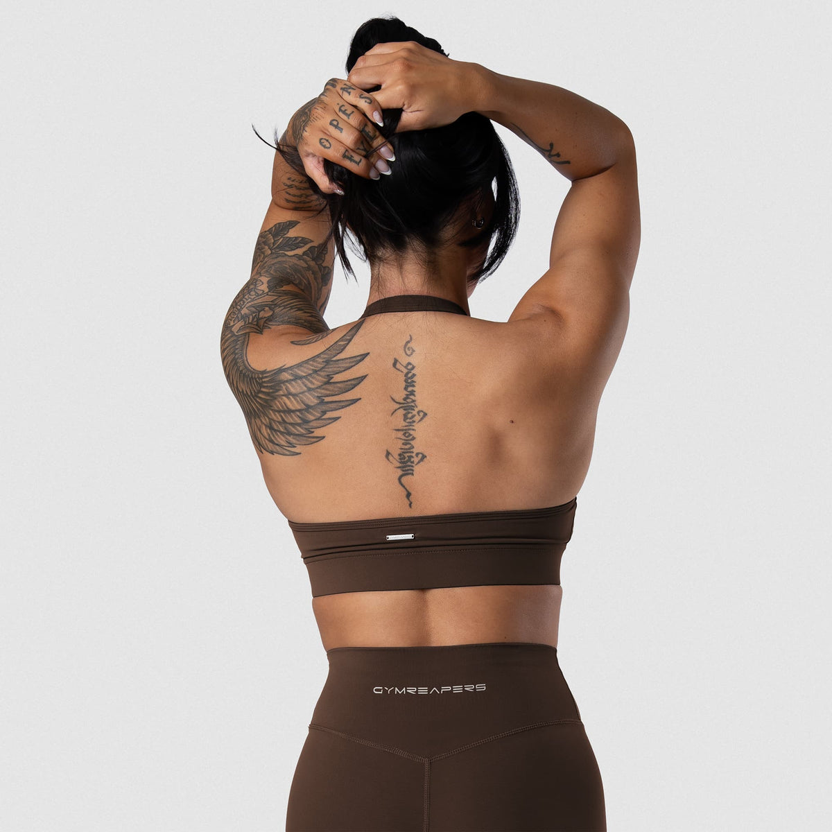 Axis Twisted Halter Bra - Brown