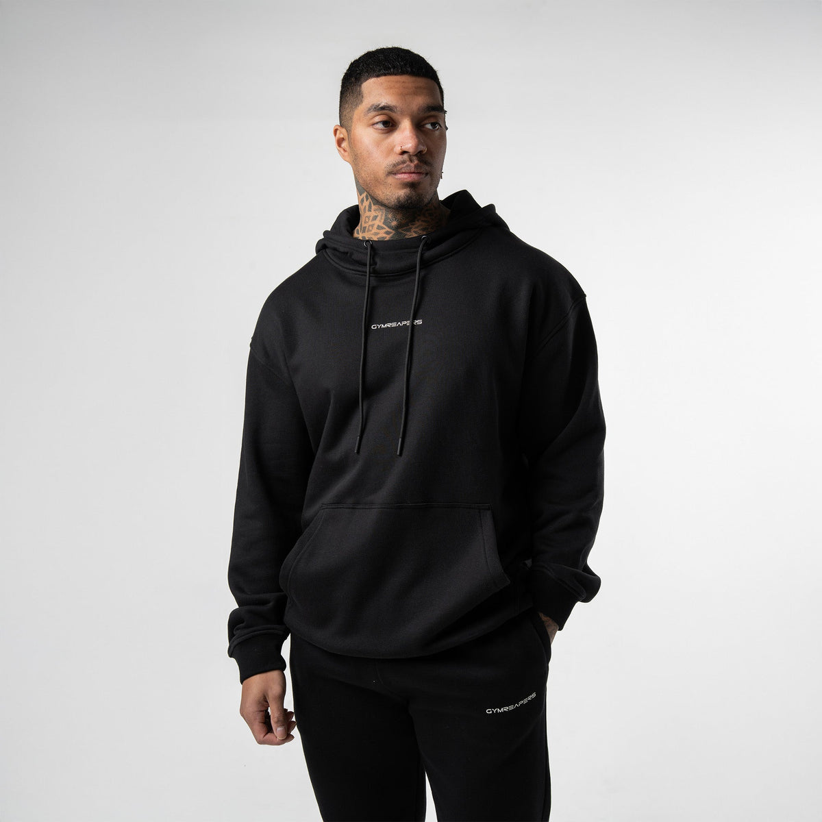 Axis Mockneck Hoodie - Black/White