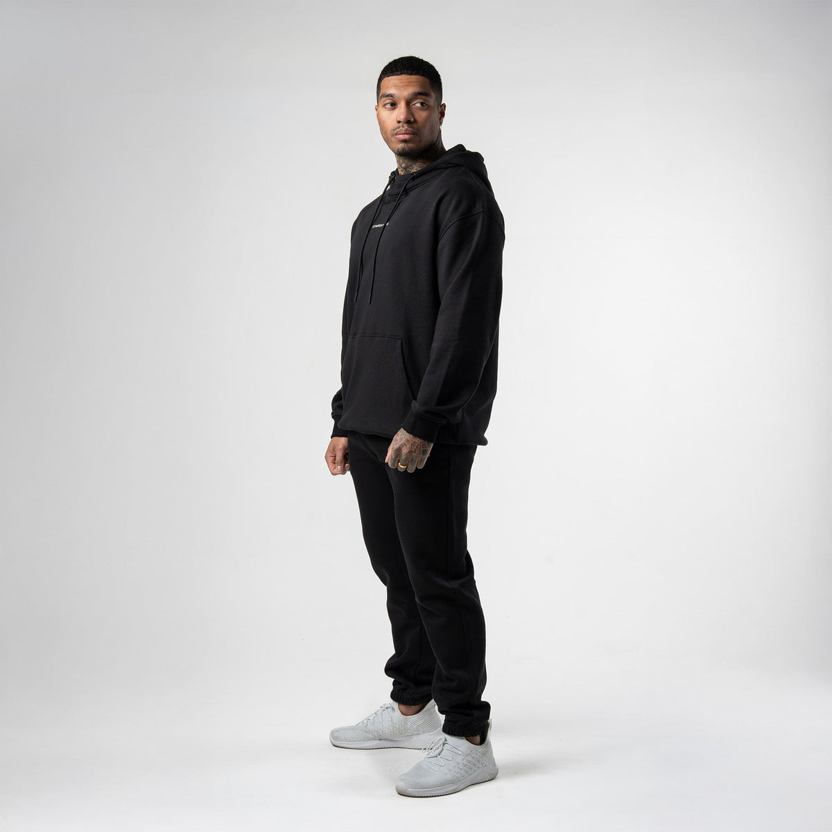 Axis Mockneck Hoodie - Black/White