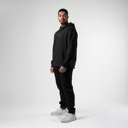Axis Mockneck Hoodie - Black/White