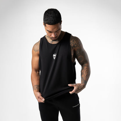 Axis Scoop Hem Tank - Black/White
