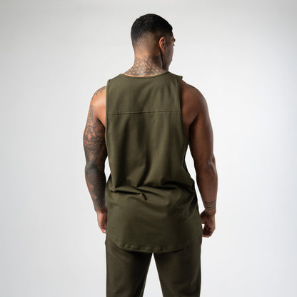 Axis Scoop Hem Tank - OD Green