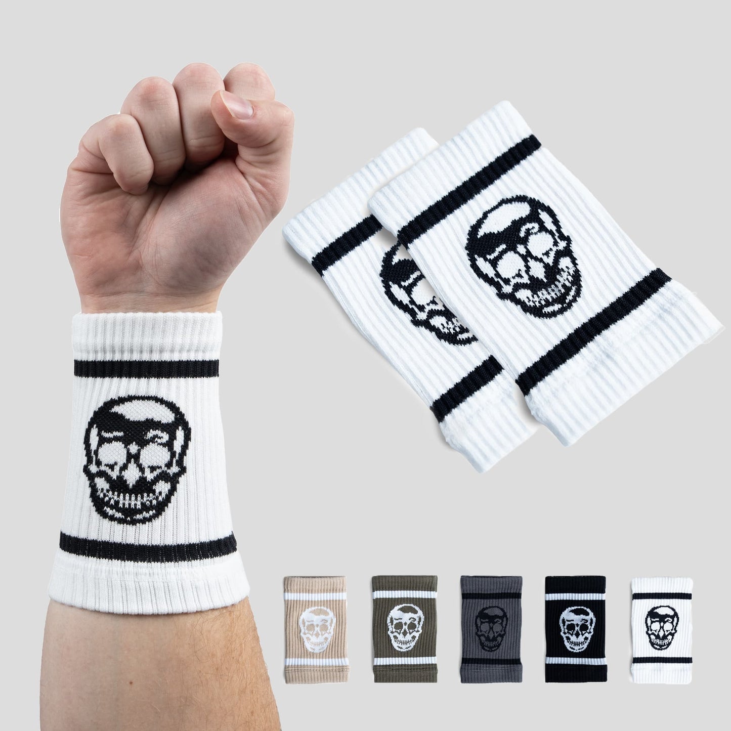 Skull Wrist Bands - White