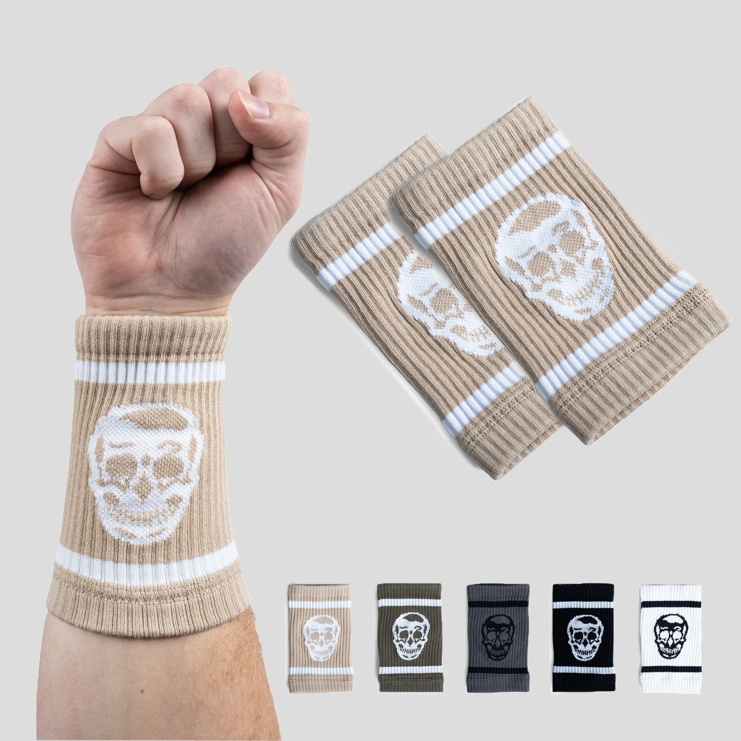 Skull Wrist Bands - Desert Sand