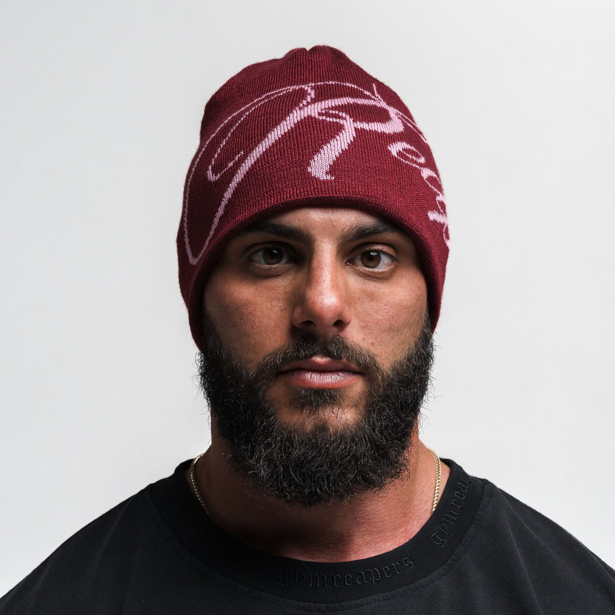 Reapers Skull Cap Beanie - Maroon/Pink