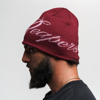 Reapers Skull Cap Beanie - Maroon/Pink