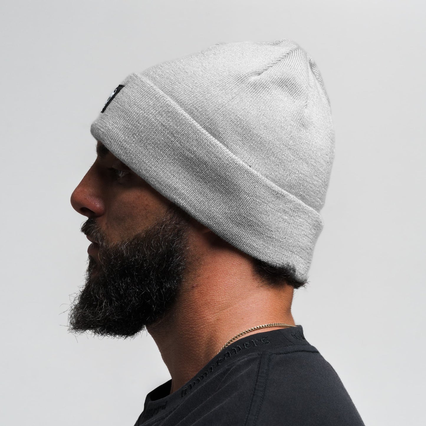 Skull Knit Cuff Beanie - Slate