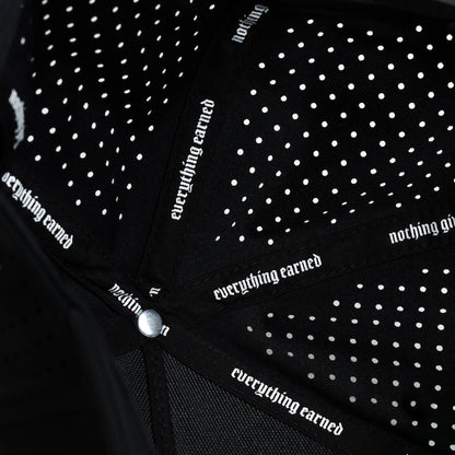 Hybrid Performance 5-Panel Hat - Black/White