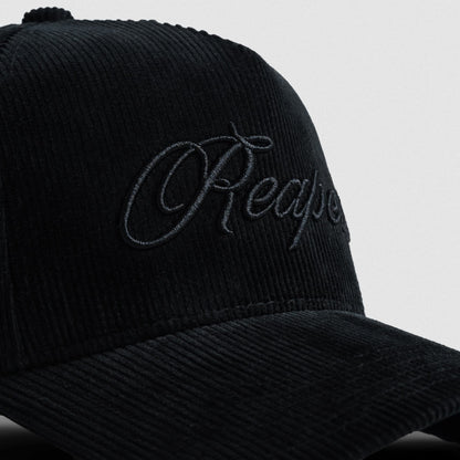 Corduroy Reapers 5-Panel Hat - Black/Black