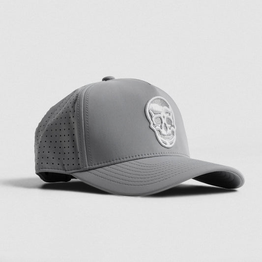 Hybrid Performance 5-Panel Hat - Gray/White