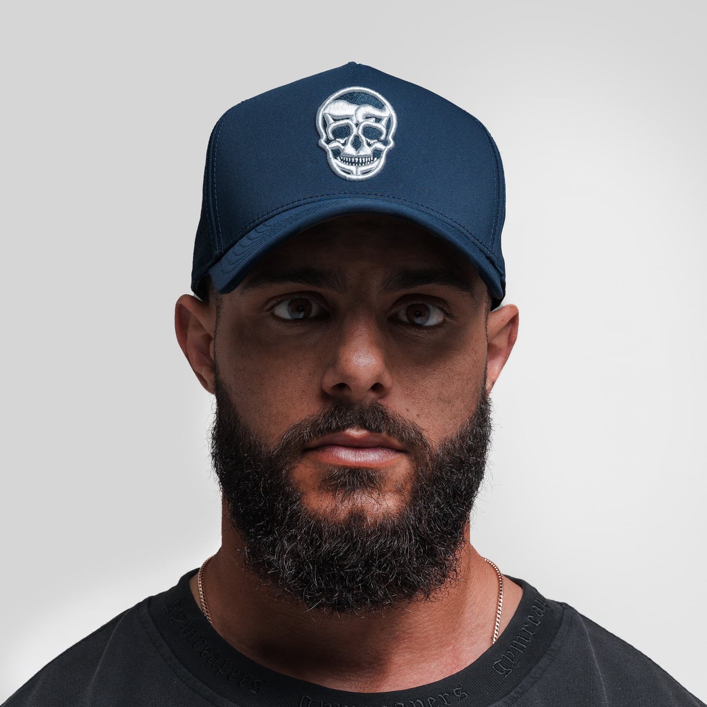 Hybrid Performance 5-Panel Hat - Navy/White