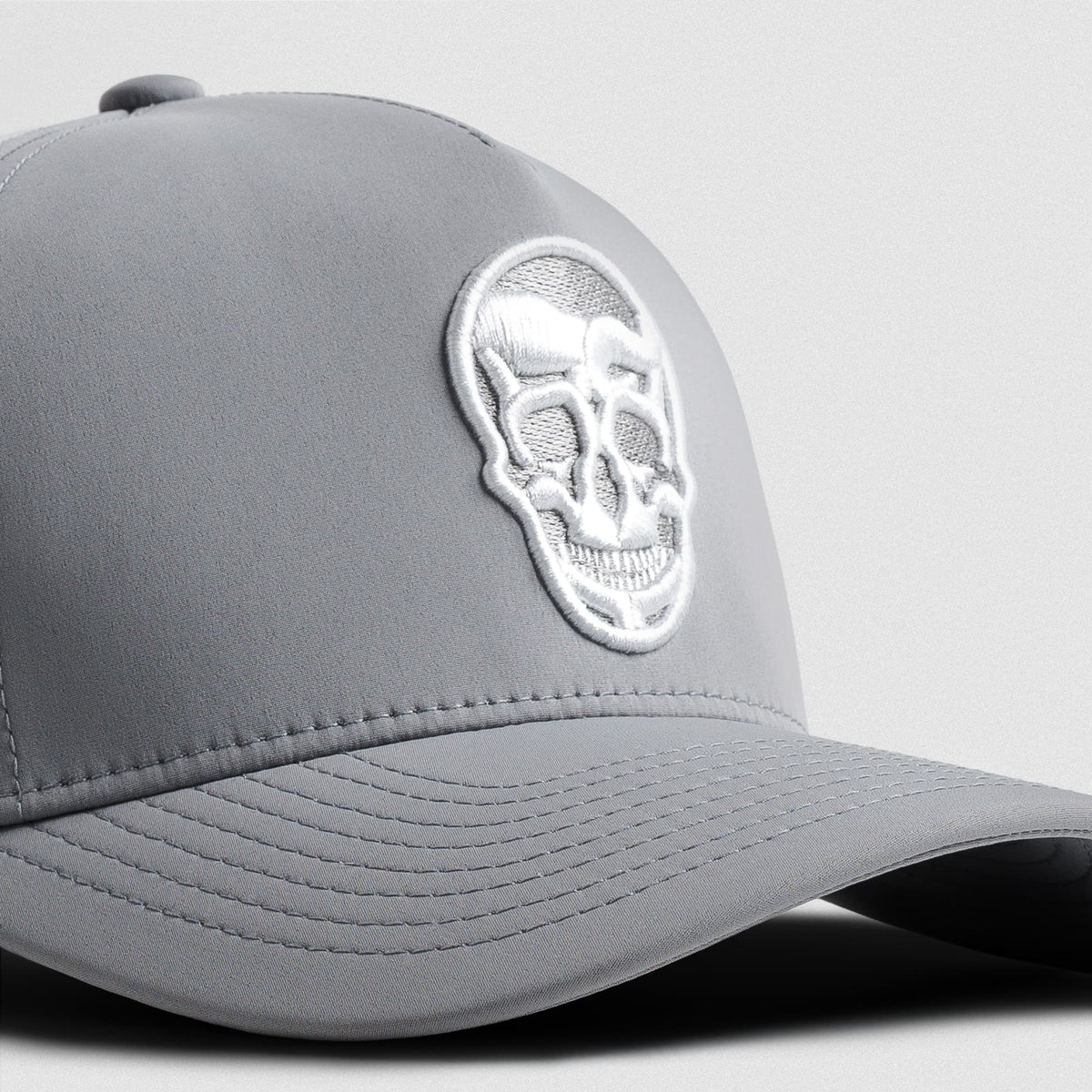Hybrid Performance 5-Panel Hat - Gray/White