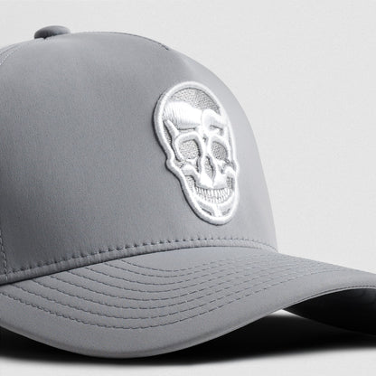 Hybrid Performance 5-Panel Hat - Gray/White