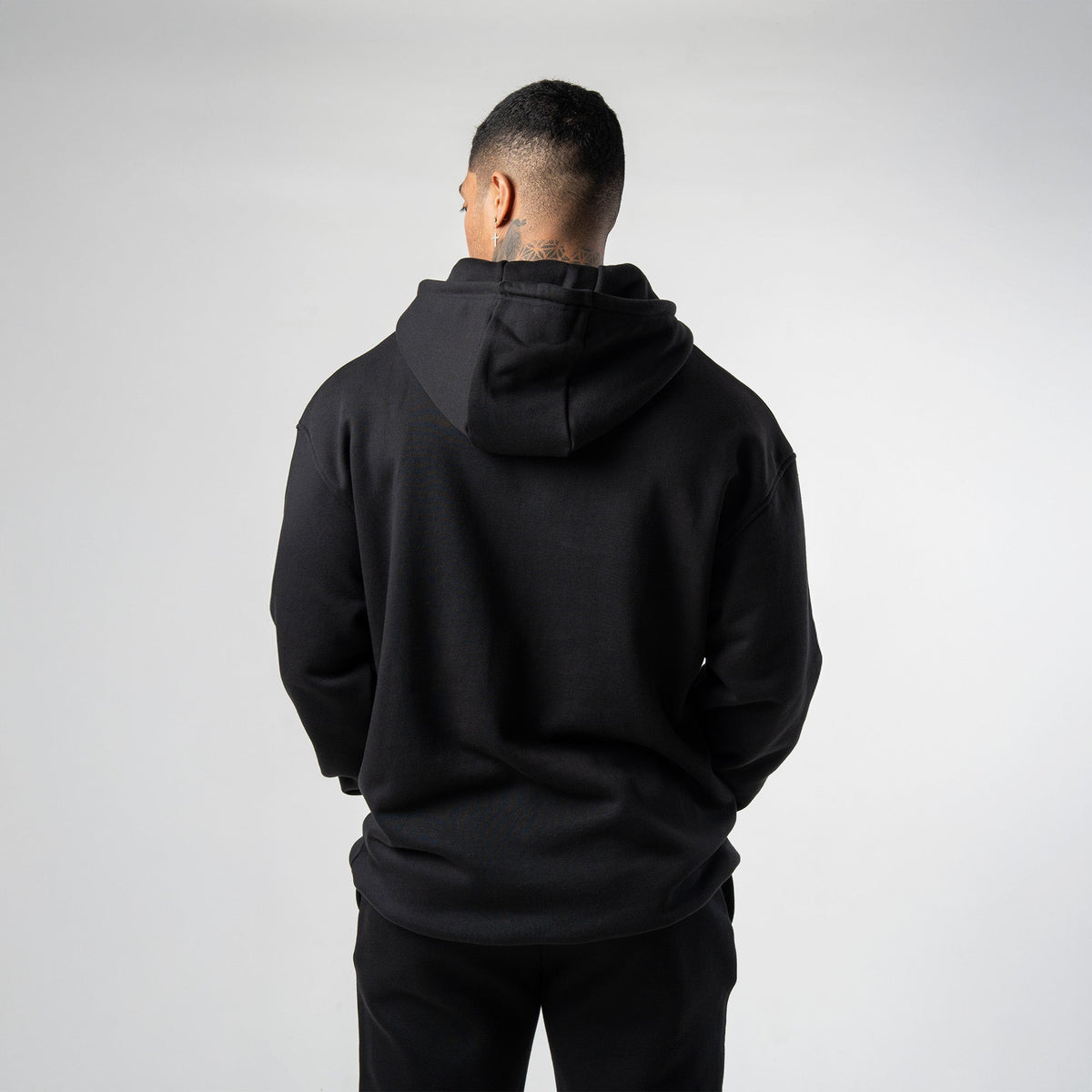 Axis Mockneck Hoodie - Black/White