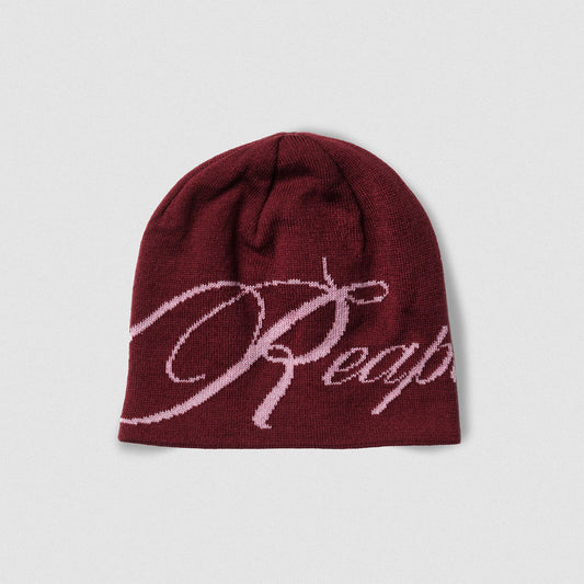 Reapers Skull Cap Beanie - Maroon/Pink