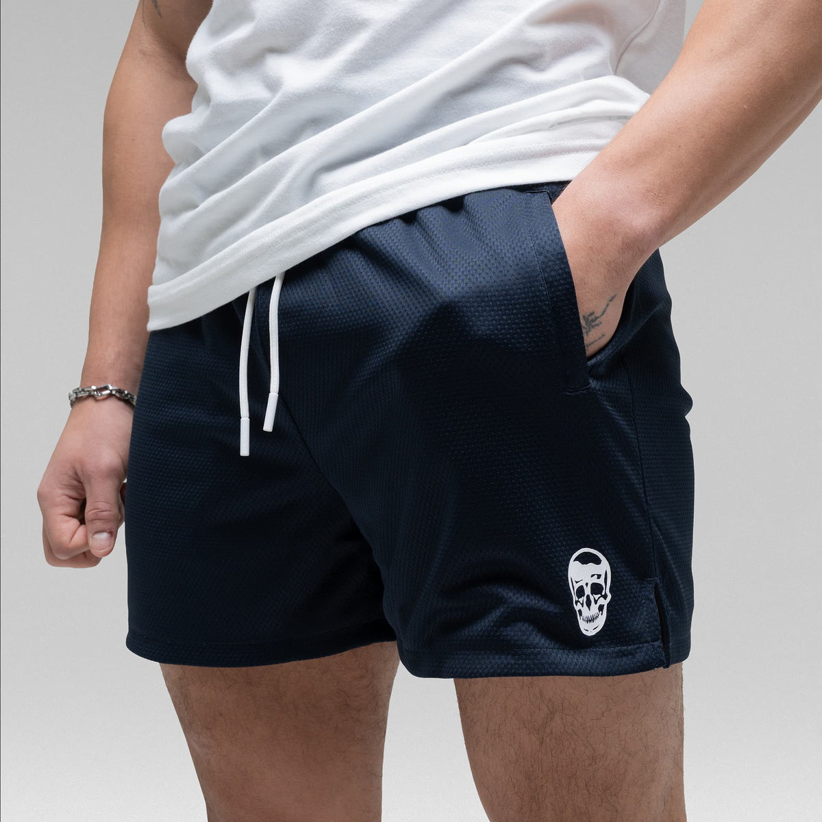 Core Skull Mesh Training Shorts - Navy