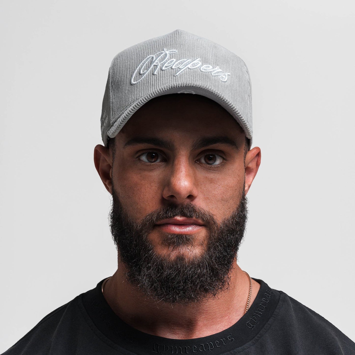 Corduroy Reapers 5-Panel Hat - Gray/White