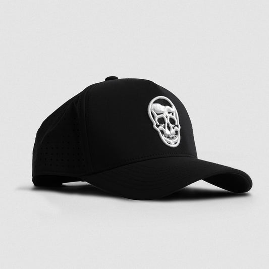 Hybrid Performance 5-Panel Hat - Black/White