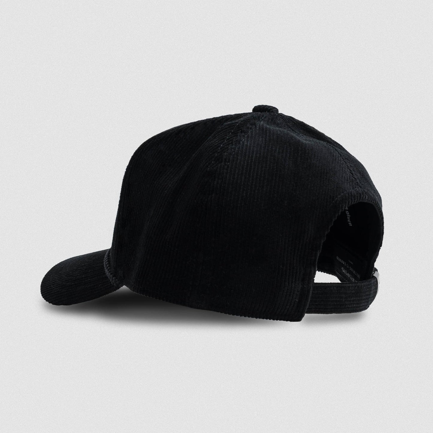 Corduroy 5-Panel Skull Hat - Black/Black