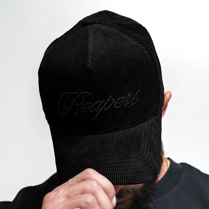 Corduroy Reapers 5-Panel Hat - Black/Black