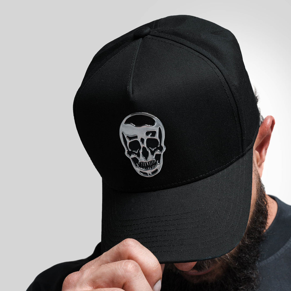 5-Panel Chrome Skull Hat