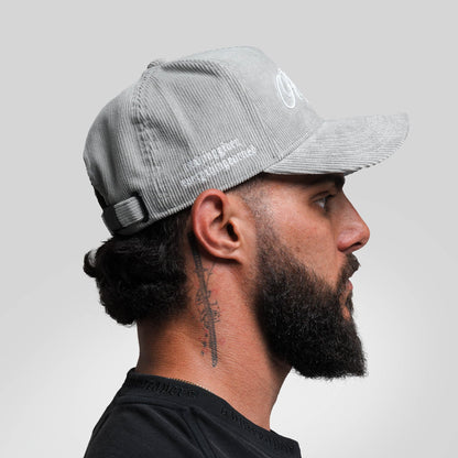 Corduroy Reapers 5-Panel Hat - Gray/White
