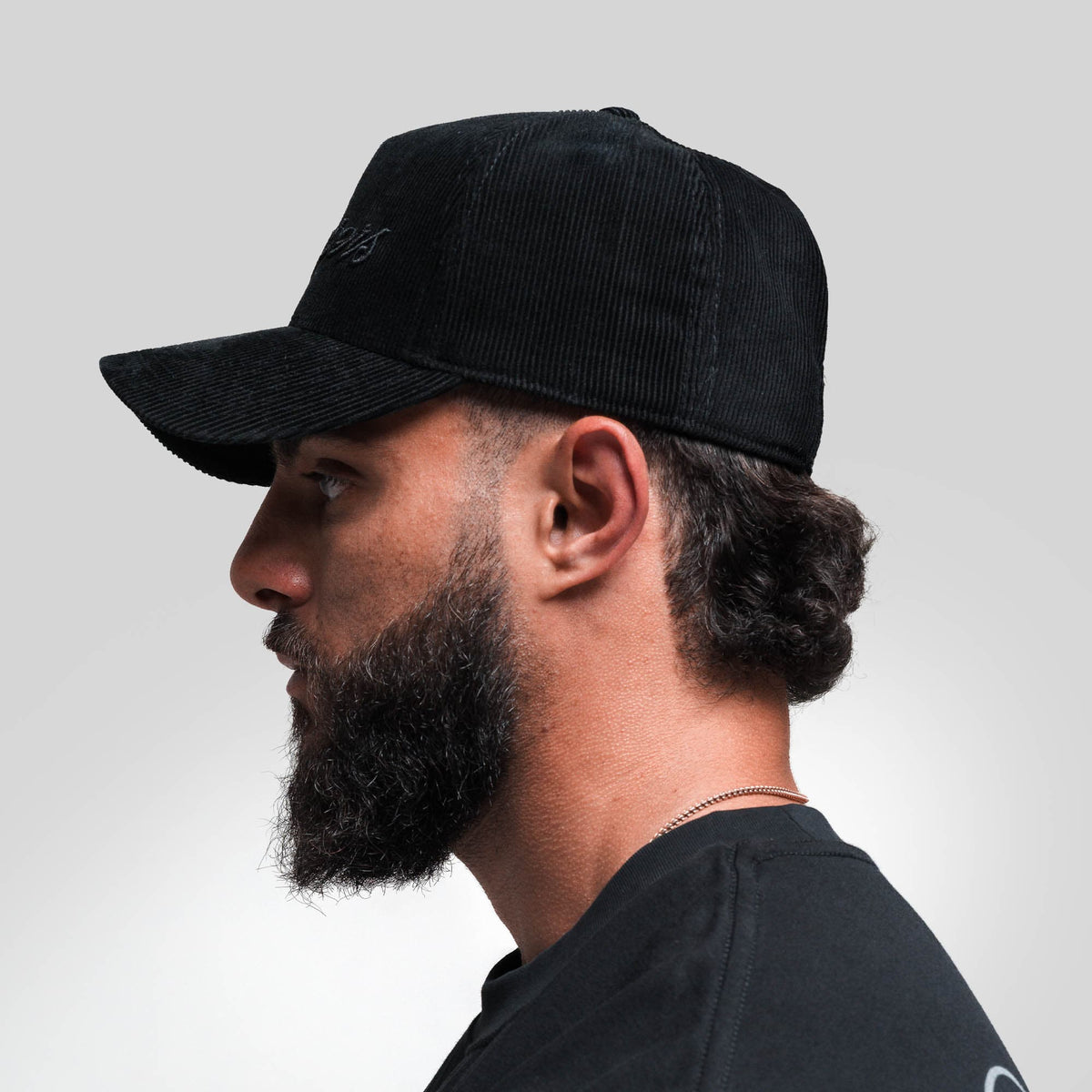 Corduroy Reapers 5-Panel Hat - Black/Black