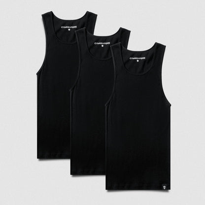 Men's Ribbed Tank 3-Pack - Black