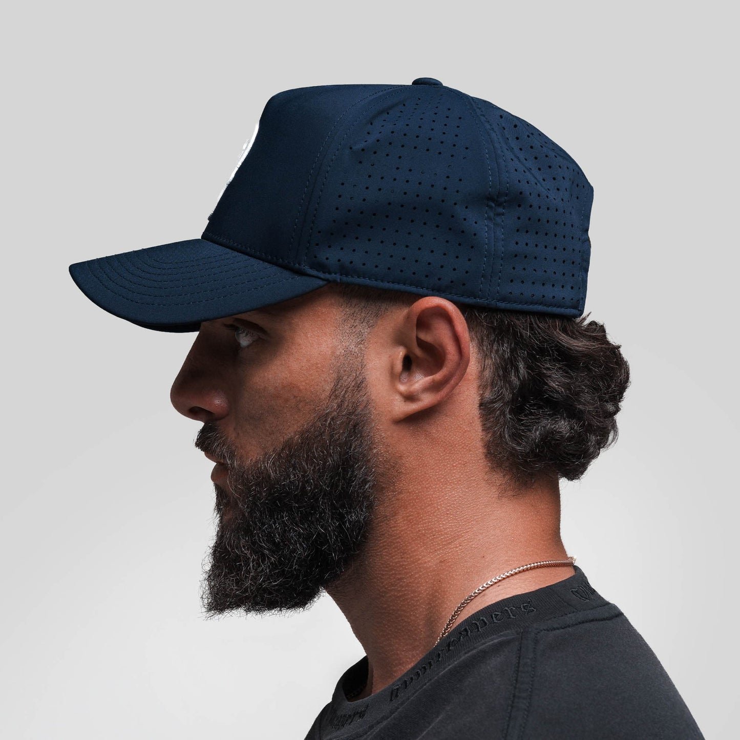 Hybrid Performance 5-Panel Hat - Navy/White