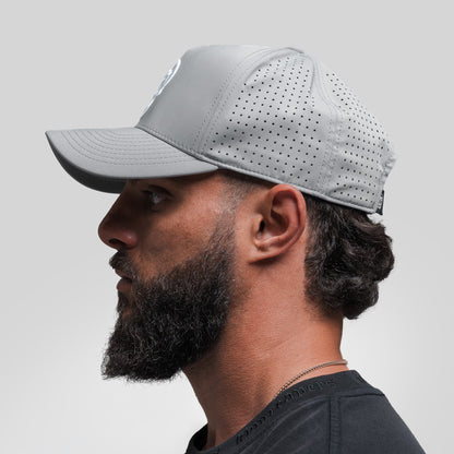 Hybrid Performance 5-Panel Hat - Gray/White
