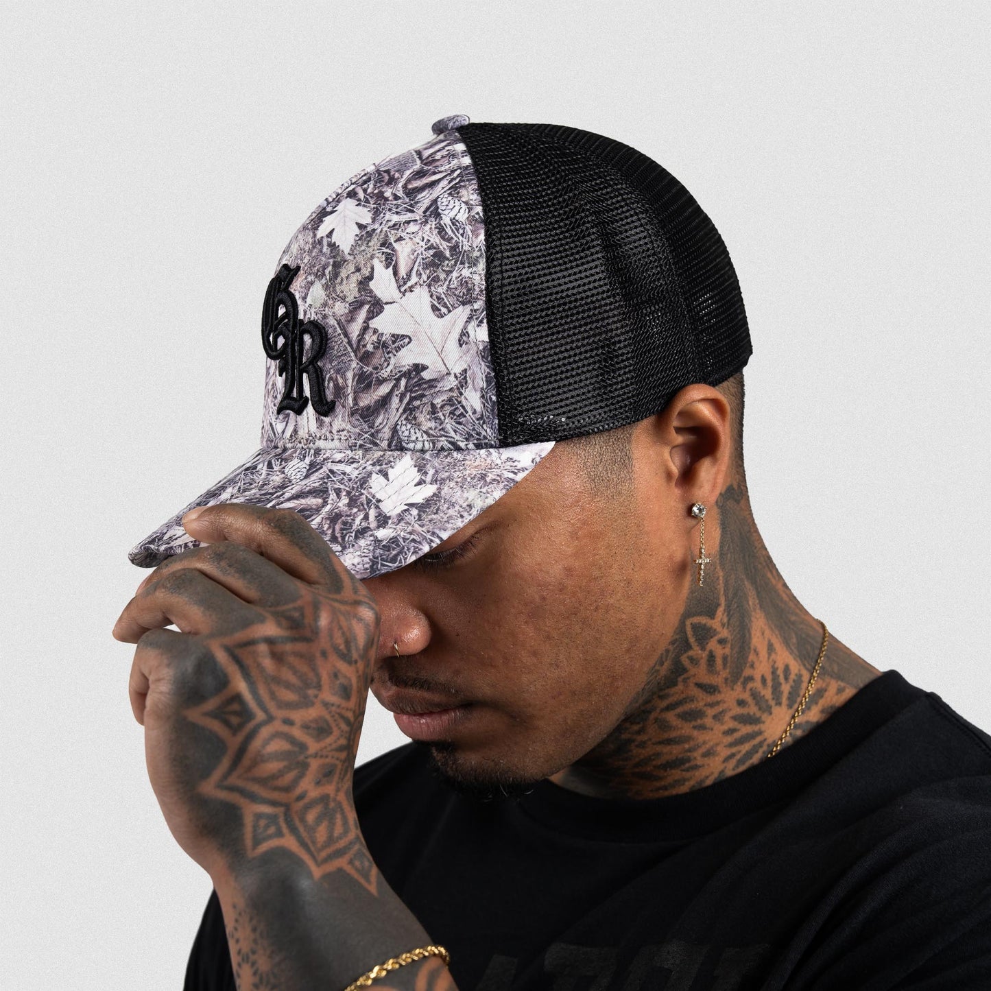 5-Panel Initial Trucker Hat - Camo