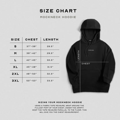 Axis Mockneck Hoodie - Black/White