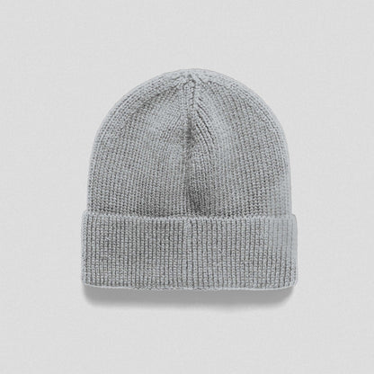 Ribbed Knit Skull Beanie - Gray