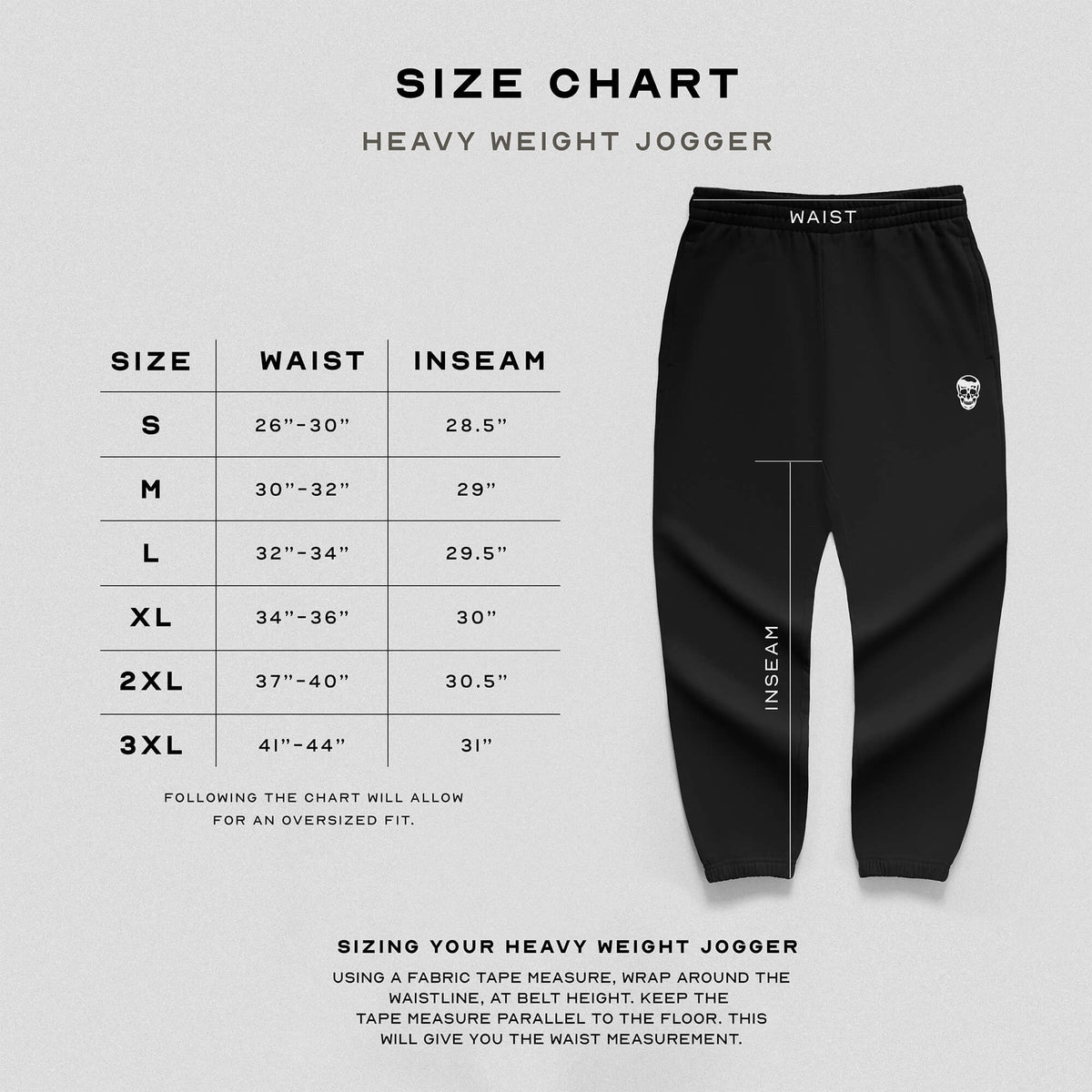 Heavyweight Jogger - Black/White