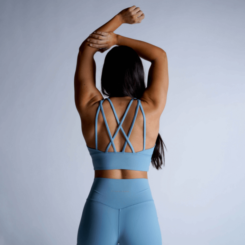 Revive High Neck Bra - Sky Blue