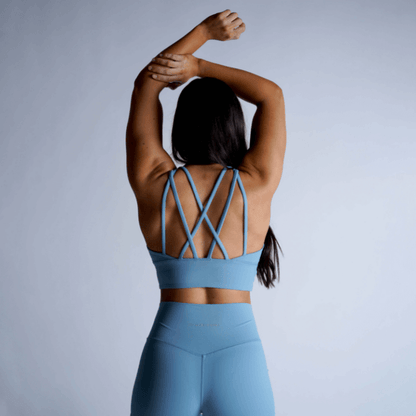 Revive High Neck Bra - Sky Blue