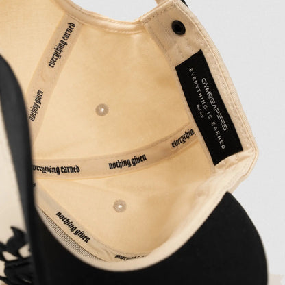 5-Panel Initial Hat - Cream/Black