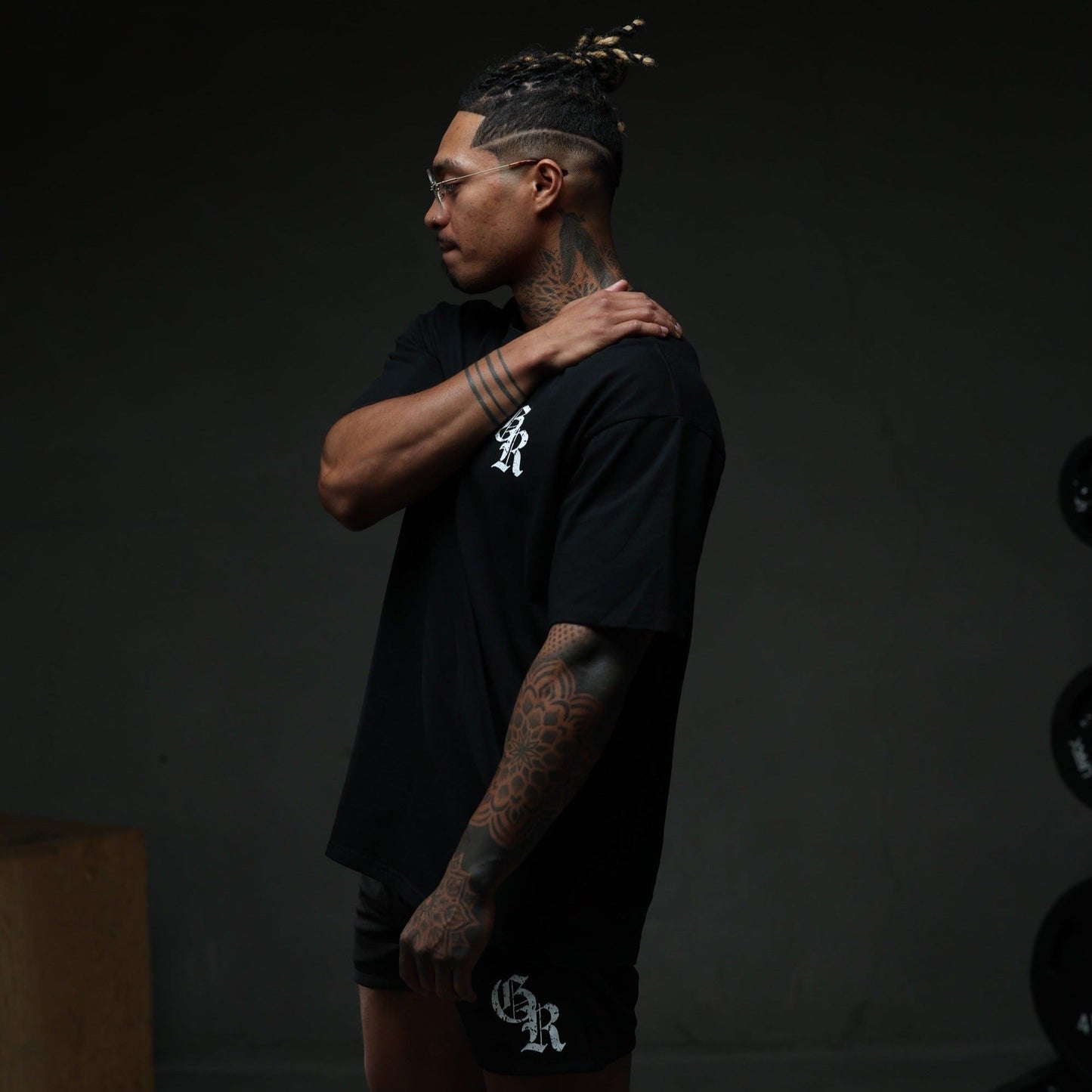 Initial Tee - Black/White