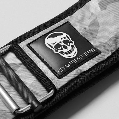 Quick Locking Weightlifting Belt | Premium Back Support - White Camo