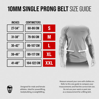 10MM Single Prong Belt - Gray