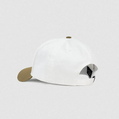 5-Panel Skull Hat - White/Dark Khaki