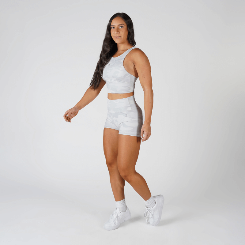 Revive High Neck Bra - White Camo